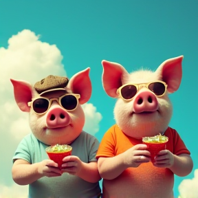 Thirsty Pigs in the Sky