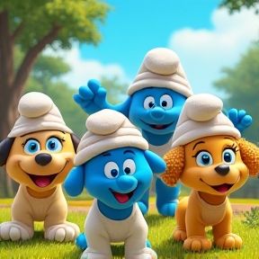 Paw Patrol Pups and Smurfs Unite