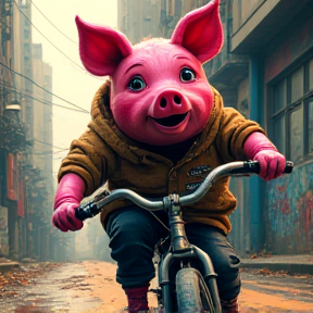 Piggy on a Bike