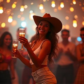 Cowgirl on the Bar