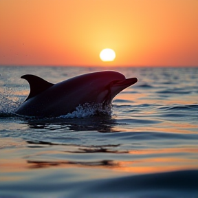 Rose dolphin sunset