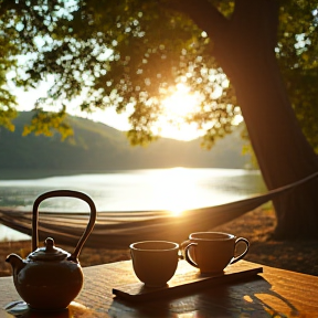 Tea...! Under the Jackfruit Tree..!