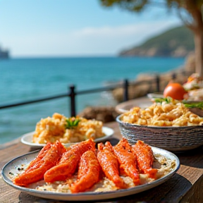 Repas préparé au bord de l'eau