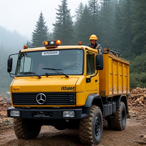 Schaeff Bagger Baustelle Unimog Forst