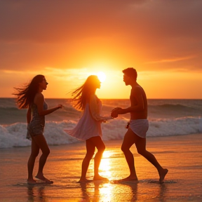 Juntos en la playa