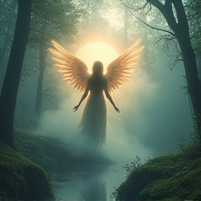 Angel in the mist