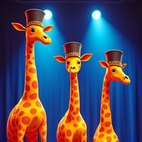 The Giraffe Family's Magical Hat Act