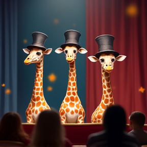 The Giraffe Family's Magical Hat Act