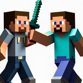 Steve and John the Saver of Minecraft