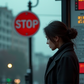 At the Bus Stop on Derby Street