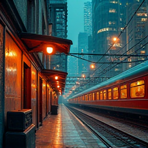 Ambiente de estación de tren