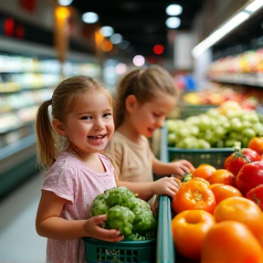 Wir gehen in den Supermarkt