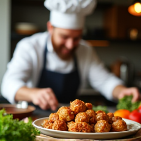 Jag äter kyckling köttbullar