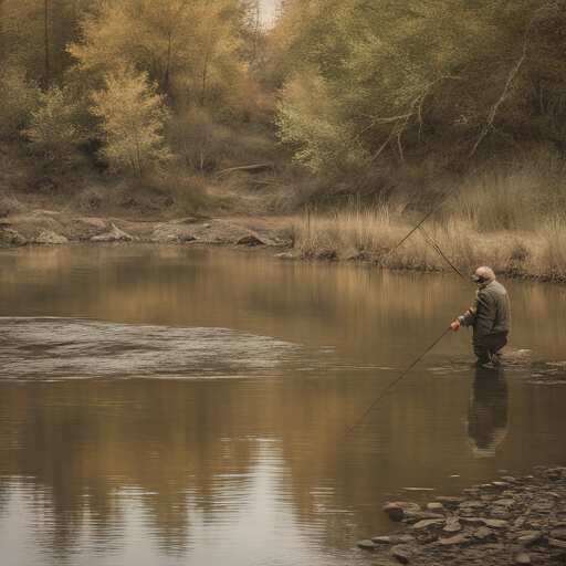 Au bord d'une rivière,