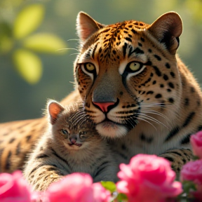 Valentine's Day for Big Cat and Baby Tiger