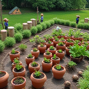 Jard cuisinier dans son jardin permacole