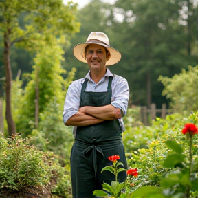 Jard cuisinier dans son jardin permacole