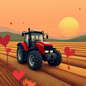 Tracteurs Rouge Amour