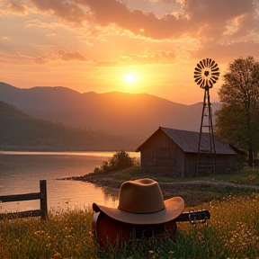 Peaceful Sunset in the Country