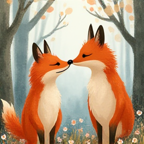 Two lovestruck foxes