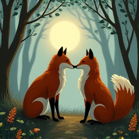 Two lovestruck foxes