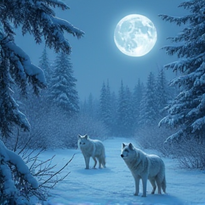 Wolves in the Cold Moonlight