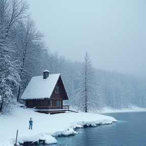 Wanderer in snow