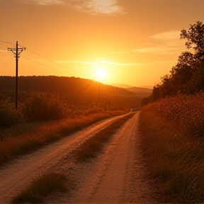 Down a dirt road 