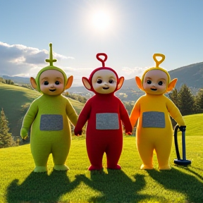 Teletubbies in de Tuin