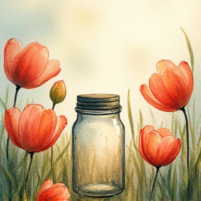 flowers in a mason jar