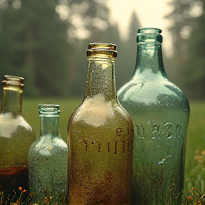 Empty glass bottles 