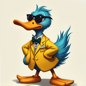 Yellow suited duck