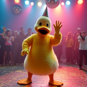 Yellow suited duck