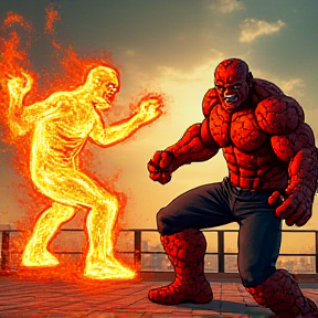 Human Torch vs The Thing