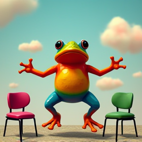 Rainbow Frog Juggling Chairs