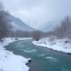 Snowfall in Skardu