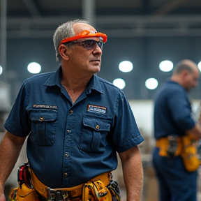 Fünf Jungs am Werk