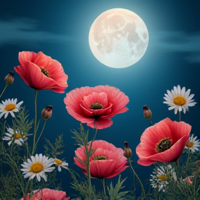 The flowers and the moon 