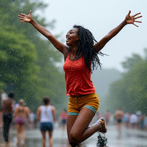 Rainy day jump