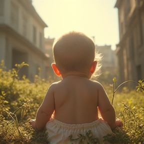 Bambino tra le macerie