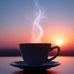 Twilight in cup of coffee 