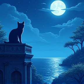 The Cat and the Moon