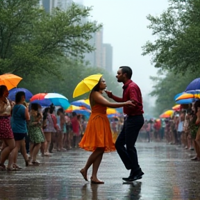 Dancing in the rain