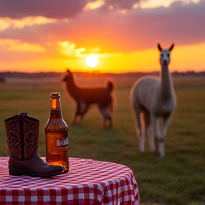 Llamas and Barbecue in the Moonlight