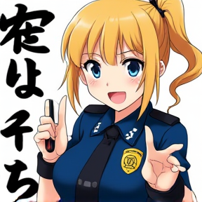 Blonde Anime Girl, Police with Twintail Hair