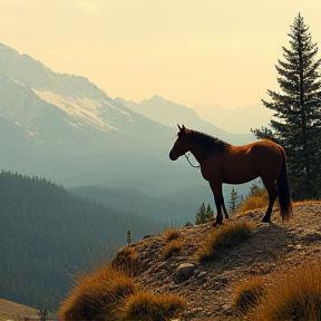 Lonesome Horse in the Mountain