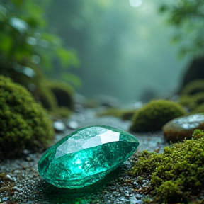 In the shine of emeralds,