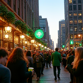 Green Glare in Boston Square