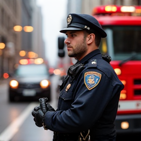 El bombero y la oficial 