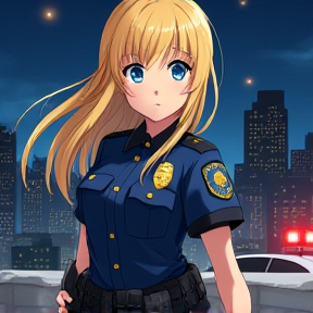 anime blonde police girl